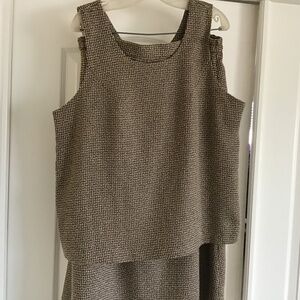 Three piece woman's suit, brown tweed
